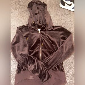 JUICY COUTURE  sport cropped tracksuit hoodied top MEDIUM